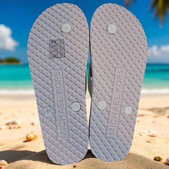 Michael Kors Women’s Cream and Gold Flip Flops Size 6M NWOT - Picture 10 of 10